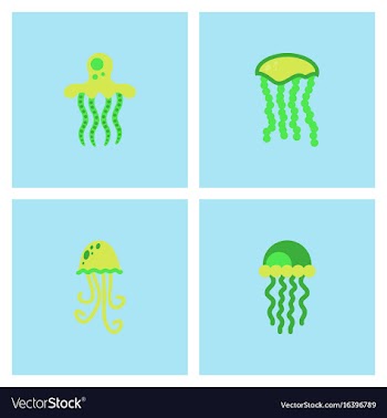 Jellyfish stock collection vector image