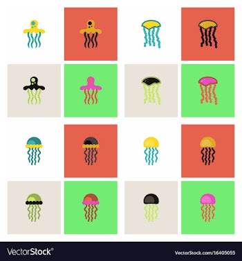 Jellyfish stock collection vector image
