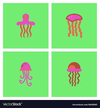 Jellyfish stock collection vector image
