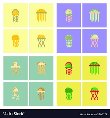 Jellyfish stock collection vector image