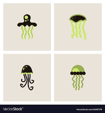 Jellyfish stock collection vector image