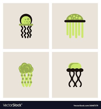 Jellyfish stock collection vector image