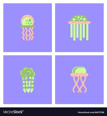 Jellyfish stock collection vector image