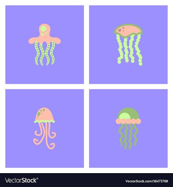 Jellyfish stock collection vector image