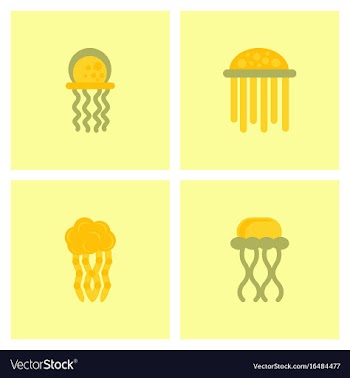 Jellyfish stock collection vector image