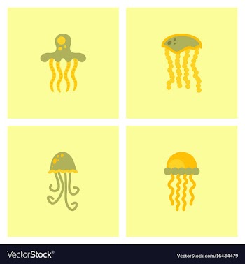 Jellyfish stock collection vector image