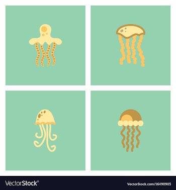 Jellyfish stock collection vector image