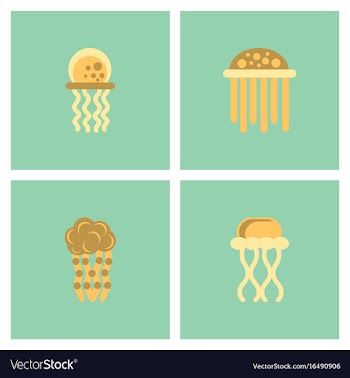 Jellyfish stock collection vector image