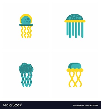 Jellyfish stock collection vector image