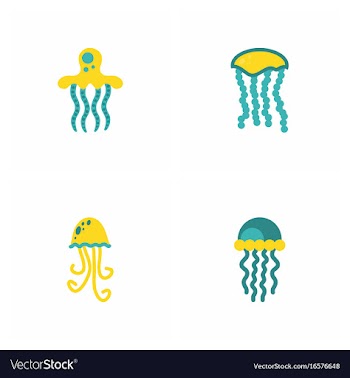 Jellyfish stock collection vector image