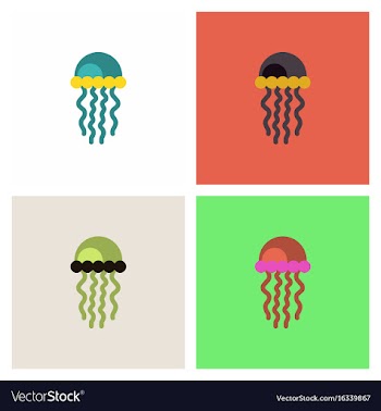Jellyfish stock set vector image
