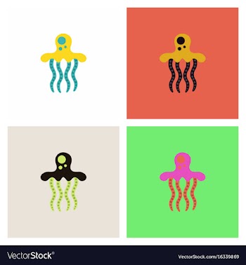 Jellyfish stock set vector image