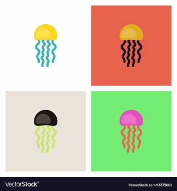 Jellyfish stock set vector image
