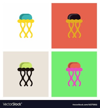 Jellyfish stock set vector image
