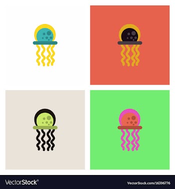 Jellyfish stock set vector image