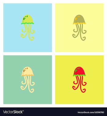 Jellyfish stock set vector image