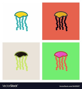 Jellyfish stock set vector image