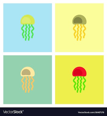 Jellyfish stock set vector image