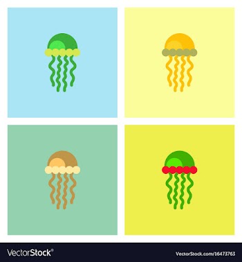 Jellyfish stock set vector image