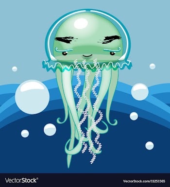 JellyfishCartoon vector image