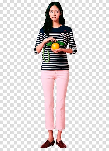 JEON CHAE YUL, woman holding fruit and green telephone transparent background PNG clipart