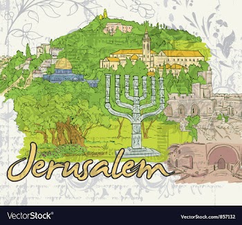 Jerusalem doodles vector image