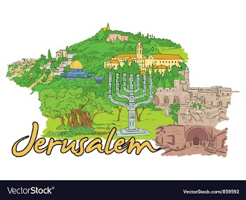 Jerusalem doodles vector image