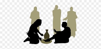Jesus' Last Words On Discipleship - Jesus Washes Feet Vector