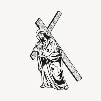Jesus dragging cross clipart, religious | Free PSD - rawpixel