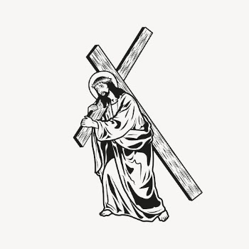 Jesus dragging cross sticker, religious | Free Vector - rawpixel