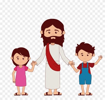 Jesus Vector - Jesus Holding Child Cartoon