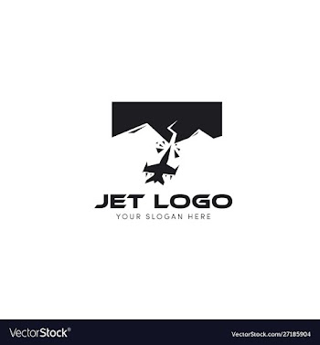 Jet logo crash into mountain logo vector image