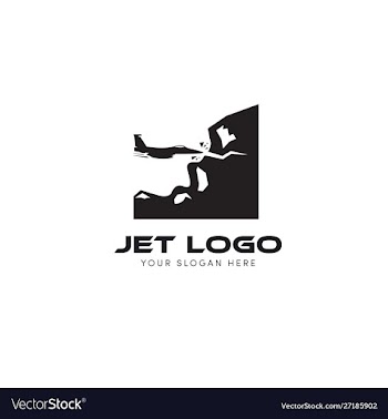Jet logo trying to drilling hill and mountain vector image