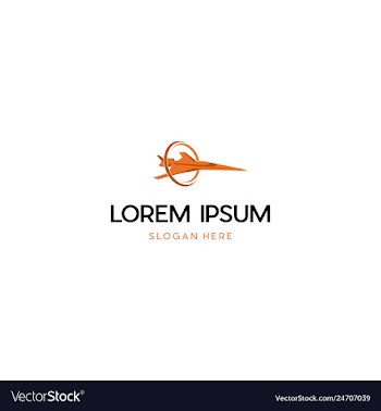 Jet plane flying creative business logo design vector image