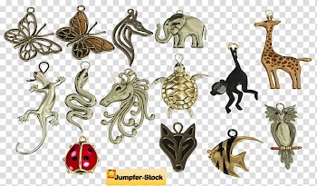 Jewellery , assoretd-color animals chart transparent background PNG clipart