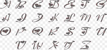 Jewellery chain Rubber stamp Necklace Seal - alphabet collection 