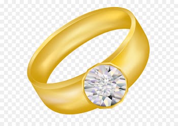 Jewellery Gold Earring Clip art - Transparent Gold Ring with Diamond Clipart 
