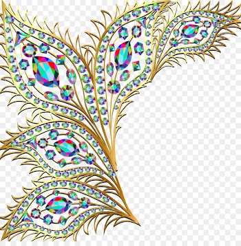Jewellery Gold Gemstone Earring - Golden feather feather jewelry 