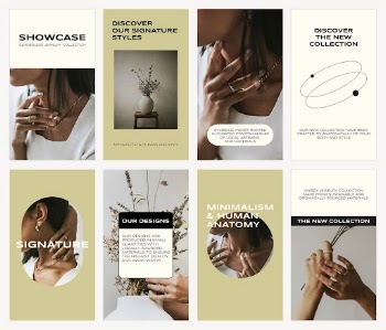 Jewelry store Instagram story templates, | Free Vector - rawpixel