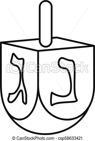 Jewish dreidel icon, outline style. Jewish dreidel icon. outline ...