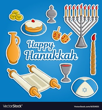 Jewish holiday hanukkah greeting card traditional vector image