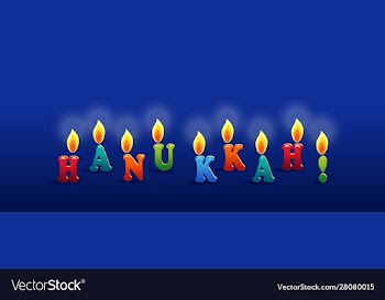 jewish holiday hanukkah greeting lettering