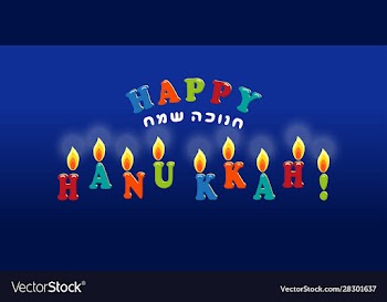 jewish holiday hanukkah greeting lettering