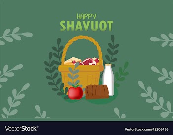 jewish holiday shavuot banner design with fruits