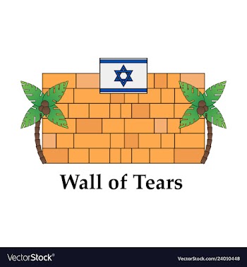 Jewish wall of tears icon hebrew wall simple vector image