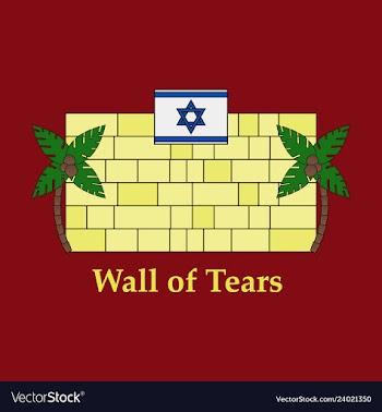 Jewish wall of tears icon hebrew wall simple vector image