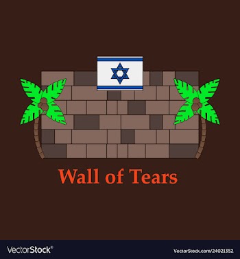 Jewish wall of tears icon hebrew wall simple vector image