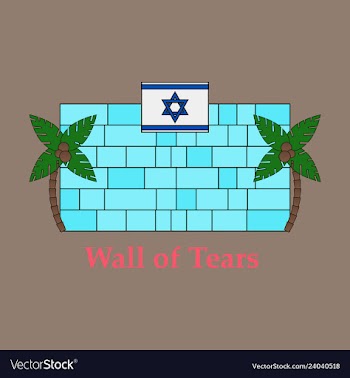 Jewish wall of tears icon hebrew wall simple vector image