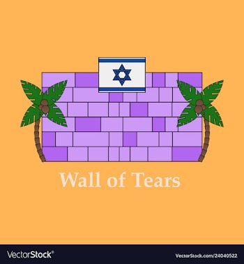 Jewish wall of tears icon hebrew wall simple vector image