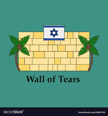 Jewish wall of tears icon hebrew wall simple vector image